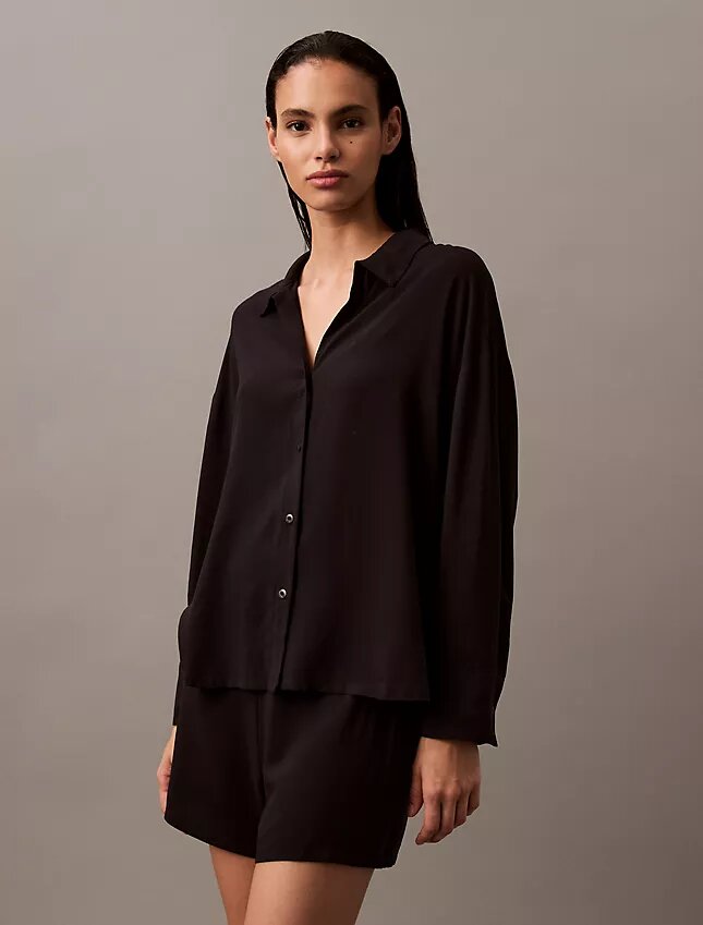 Short de nuit en viscose tissée Short de nuit en viscose tissée