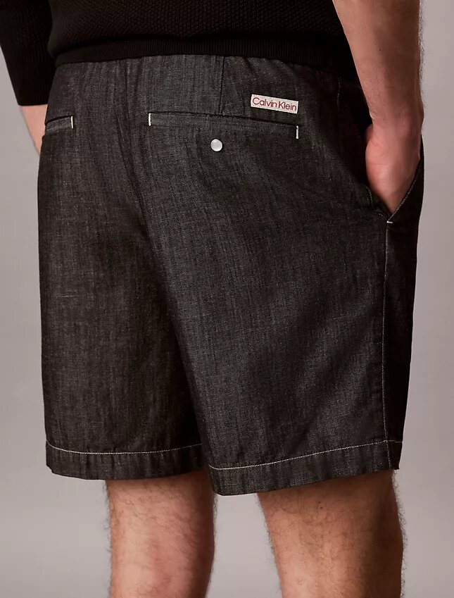 Short droit en chambray à enfiler, 18 cm Short droit en chambray à enfiler, 18 cm