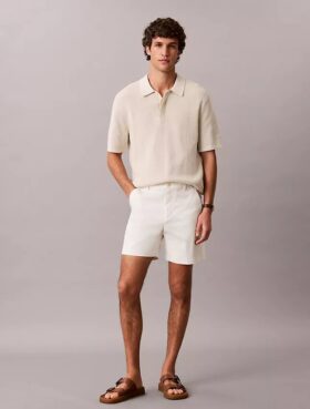 Short droit en Cotton Stretch