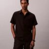 Short droit en seersucker élastique 18 cm Short droit en seersucker élastique 18 cm