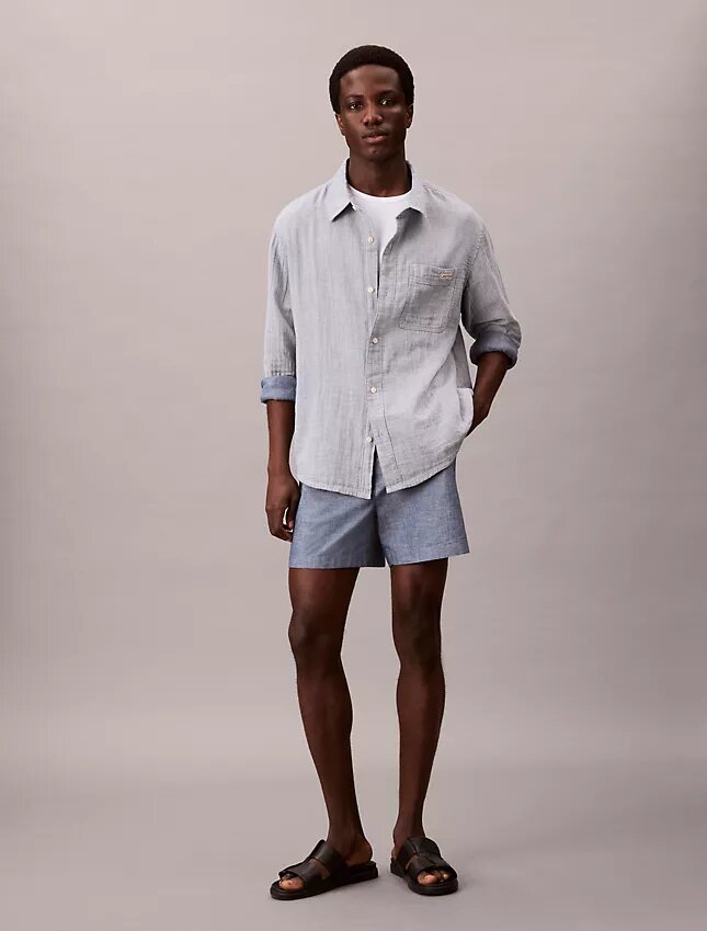 Short en chambray à enfiler Short en chambray à enfiler