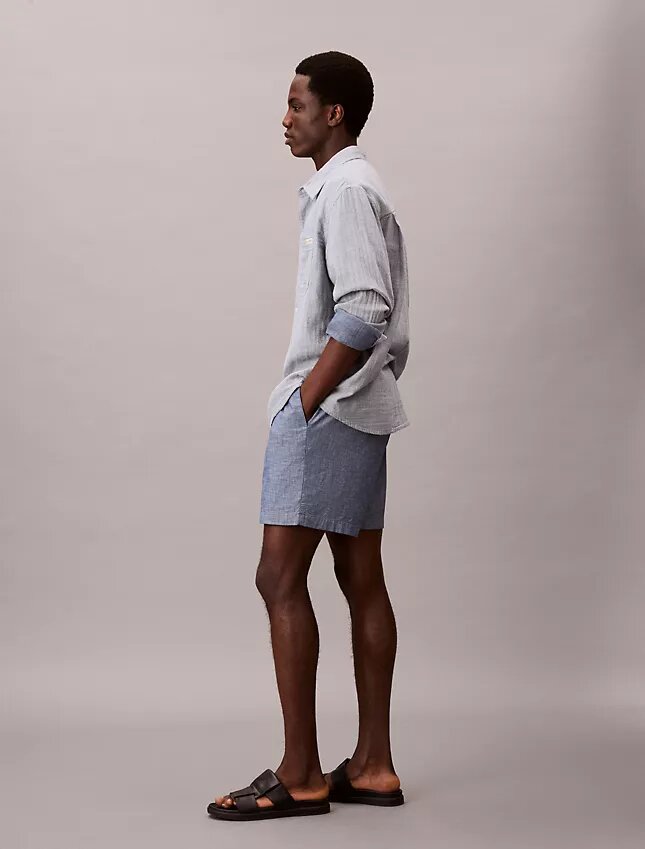 Short en chambray à enfiler Short en chambray à enfiler