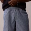 Short en chambray à enfiler Short en chambray à enfiler