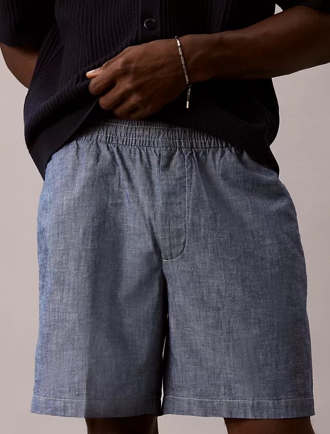 Short en chambray à enfiler Short en chambray à enfiler