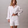 Short en coton avec bandeau logo Short en coton avec bandeau logo