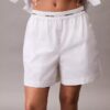 Short en coton avec bandeau logo Short en coton avec bandeau logo