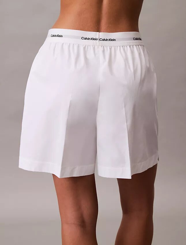 Short en coton avec bandeau logo Short en coton avec bandeau logo