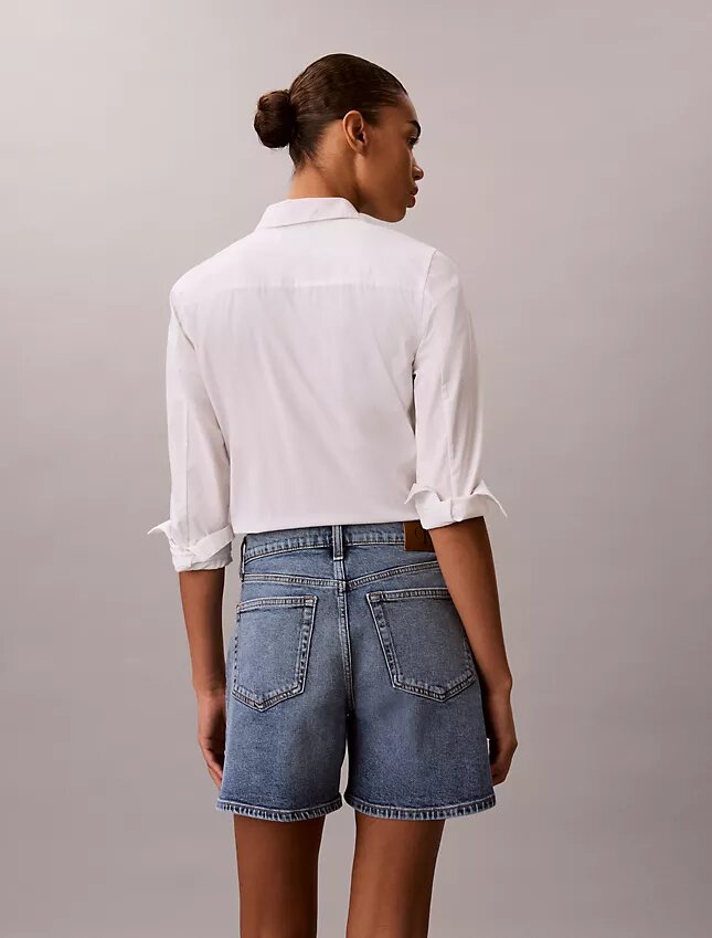Short en denim coupe trapèze Short en denim coupe trapèze