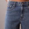 Short en denim coupe trapèze Short en denim coupe trapèze