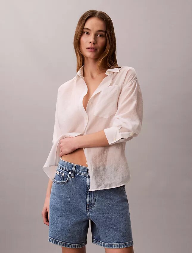 Short en denim coupe trapèze Short en denim coupe trapèze