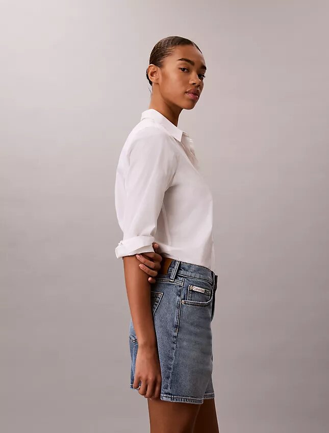 Short en denim coupe trapèze Short en denim coupe trapèze