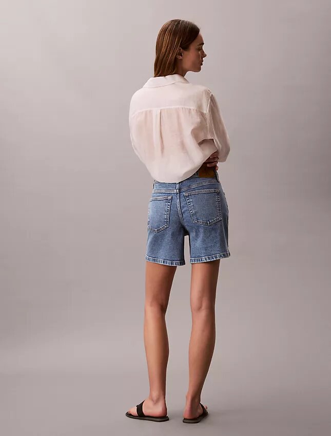 Short en denim coupe trapèze Short en denim coupe trapèze