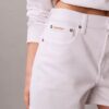 Short en denim mi-long à taille haute Short en denim mi-long à taille haute