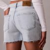 Short en denim mi-long à taille haute Short en denim mi-long à taille haute