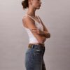 Short en denim mi-long à taille haute Short en denim mi-long à taille haute