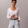 Short en denim mi-long à taille haute Short en denim mi-long à taille haute