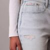 Short en denim mi-long à taille haute Short en denim mi-long à taille haute