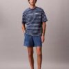 Short en denim mélangé lin à enfiler Short en denim mélangé lin à enfiler