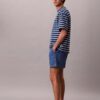 Short en denim mélangé lin à enfiler Short en denim mélangé lin à enfiler