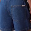 Short en denim mélangé lin à enfiler Short en denim mélangé lin à enfiler