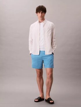 Short en lin et coton à enfiler