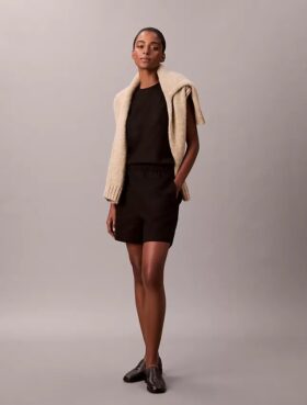 Short en lin et coton à enfiler