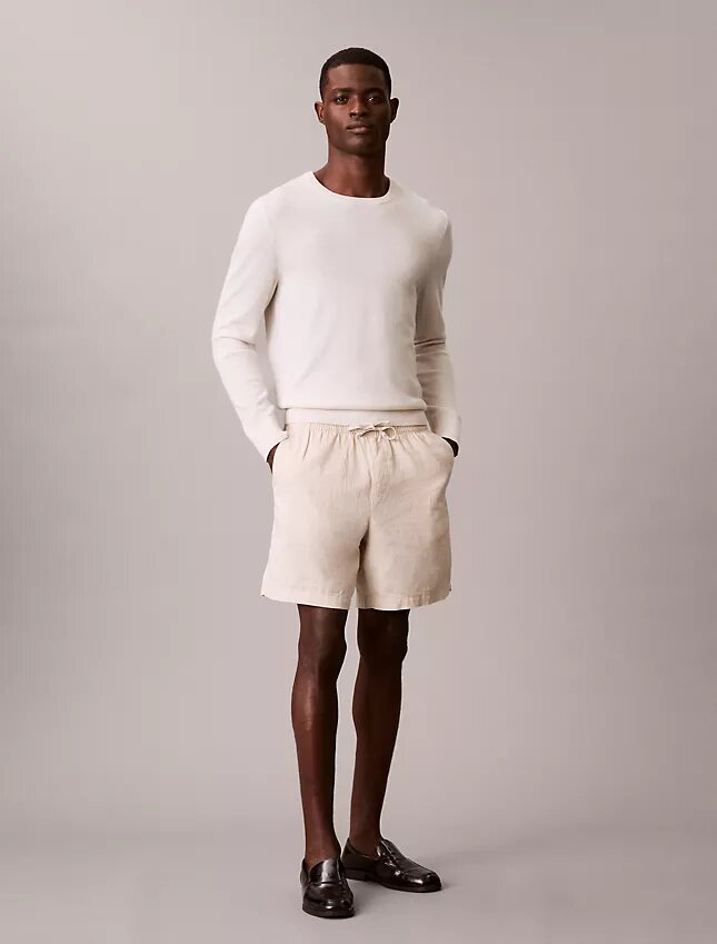 Short en lin et coton à enfiler Short en lin et coton à enfiler