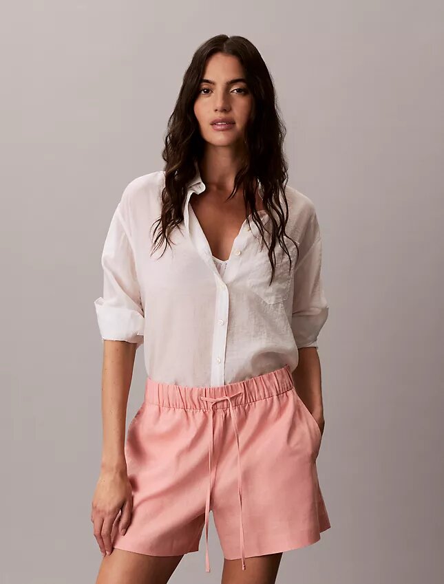 Short en lin et coton à enfiler Short en lin et coton à enfiler