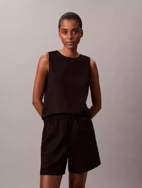Short en lin et coton à enfiler
