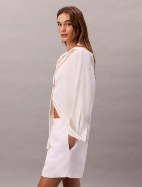 Short en lin et coton à enfiler