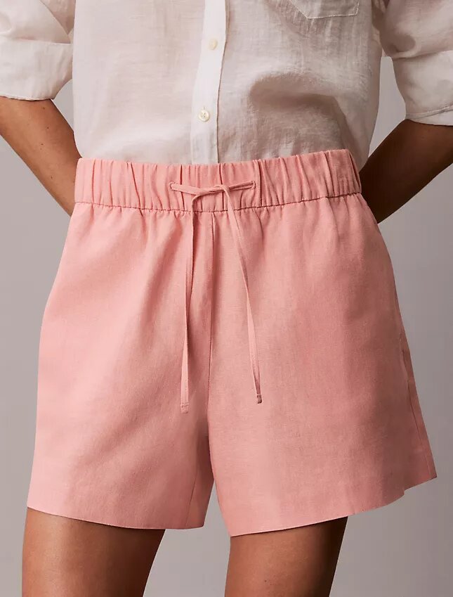 Short en lin et coton à enfiler Short en lin et coton à enfiler