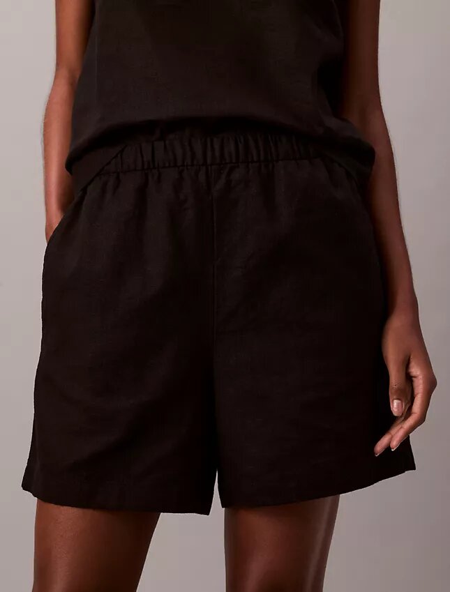 Short en lin et coton à enfiler Short en lin et coton à enfiler