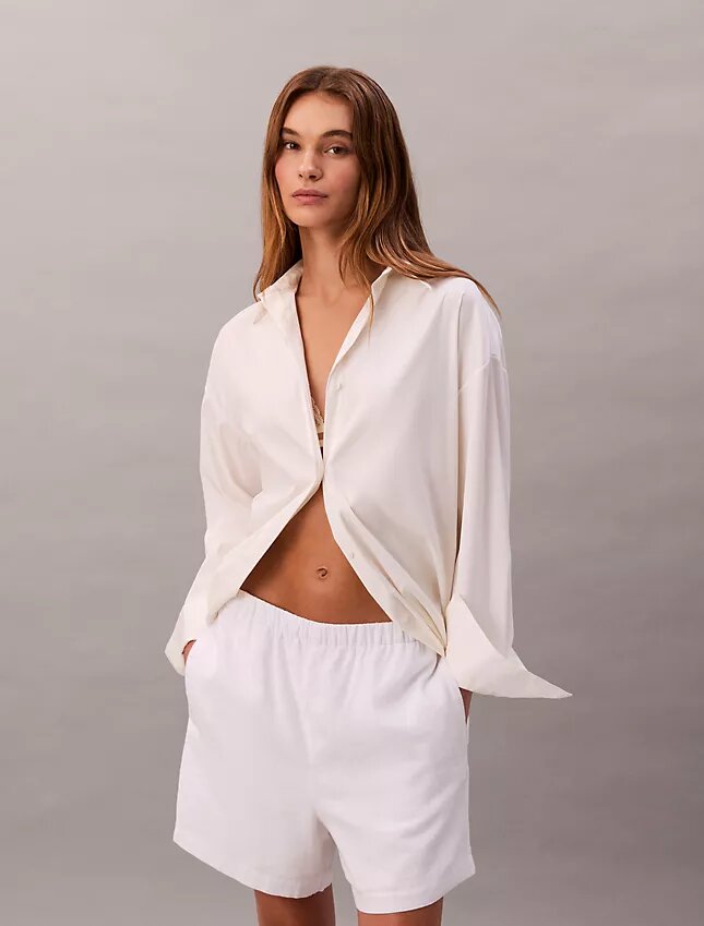 Short en lin et coton à enfiler Short en lin et coton à enfiler