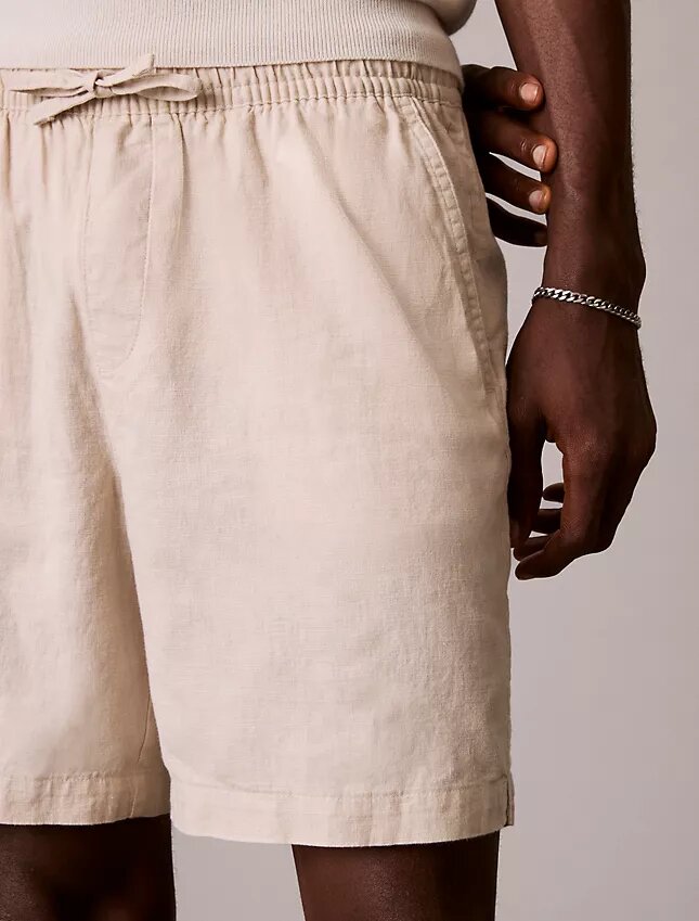 Short en lin et coton à enfiler Short en lin et coton à enfiler