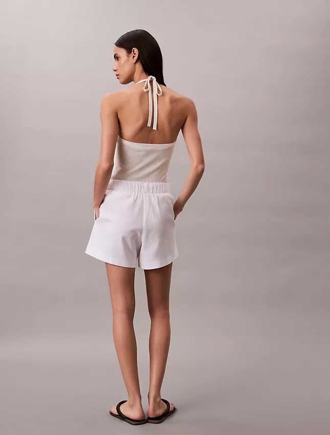 Short en lin mélangé à enfiler Short en lin mélangé à enfiler