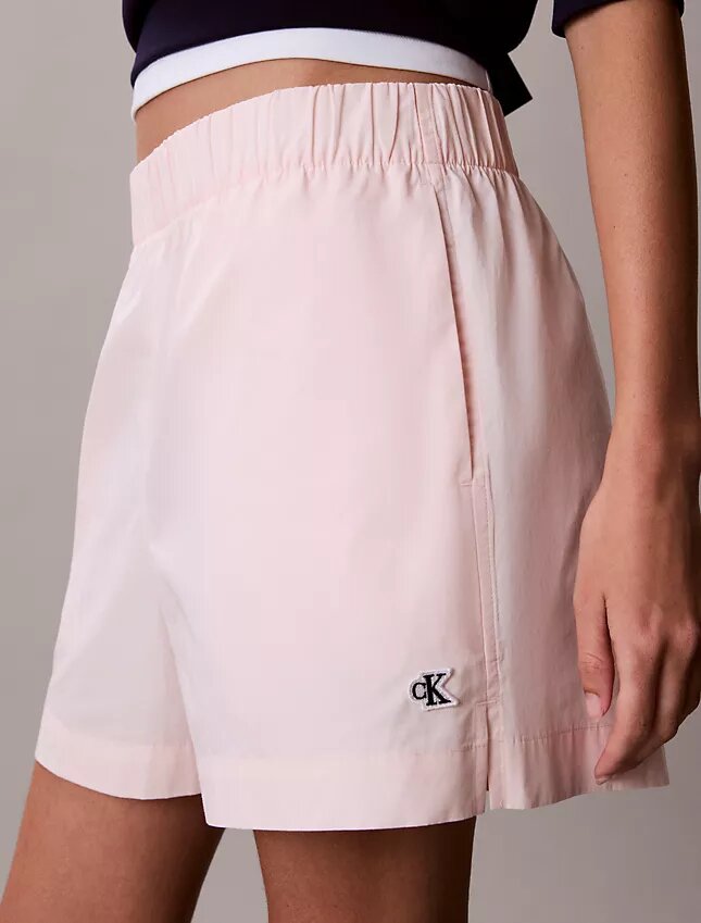 Short en popeline de coton à enfiler Short en popeline de coton à enfiler