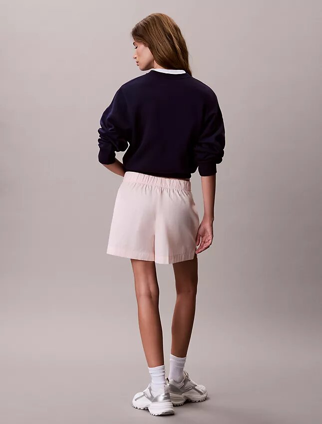 Short en popeline de coton à enfiler Short en popeline de coton à enfiler