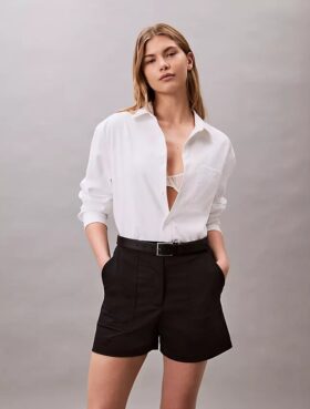 Short en satin de coton