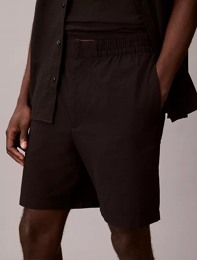 Short en seersucker à enfiler Short en seersucker à enfiler