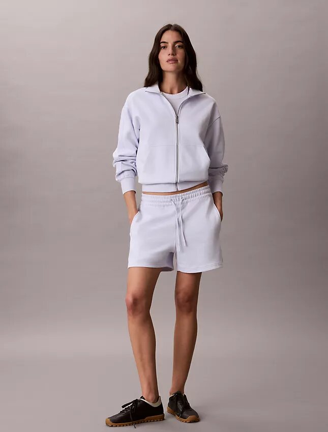 Short en tissu éponge avec bandeau logo Short en tissu éponge avec bandeau logo