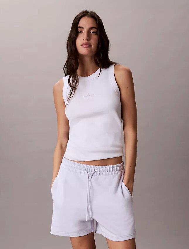 Short en tissu éponge avec bandeau logo Short en tissu éponge avec bandeau logo
