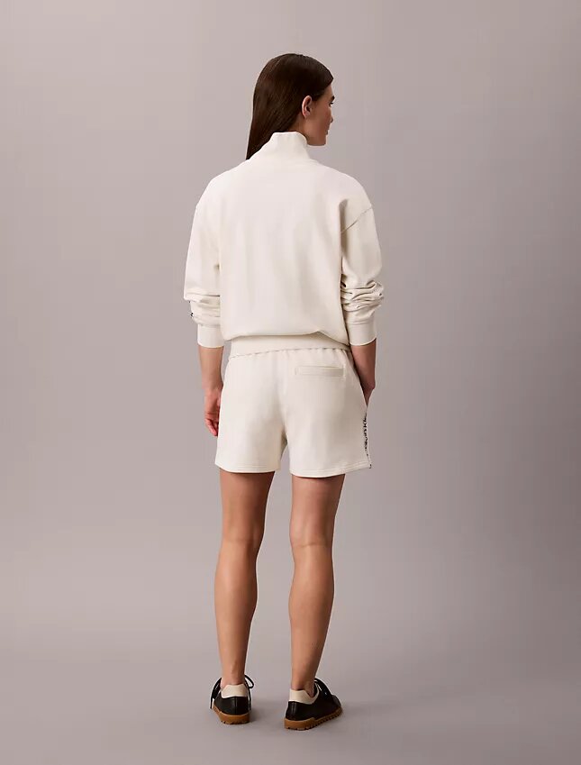Short en tissu éponge avec bandeau logo Short en tissu éponge avec bandeau logo