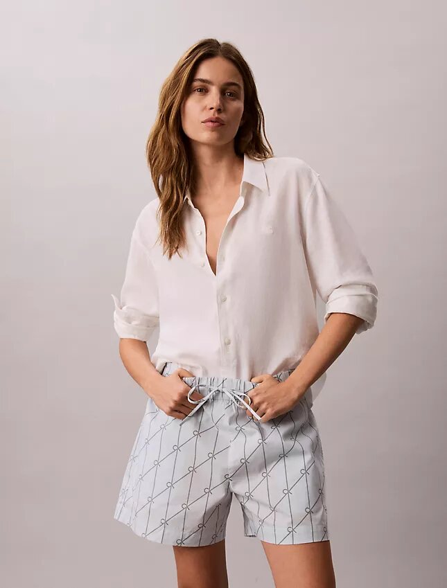 Short imprimé en popeline de coton Short imprimé en popeline de coton