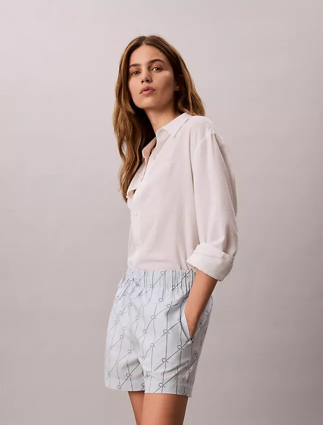 Short imprimé en popeline de coton Short imprimé en popeline de coton