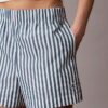 Short rayé en popeline de coton Short rayé en popeline de coton