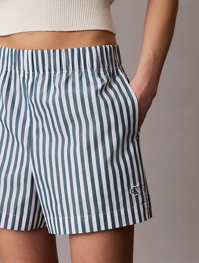Short rayé en popeline de coton Short rayé en popeline de coton