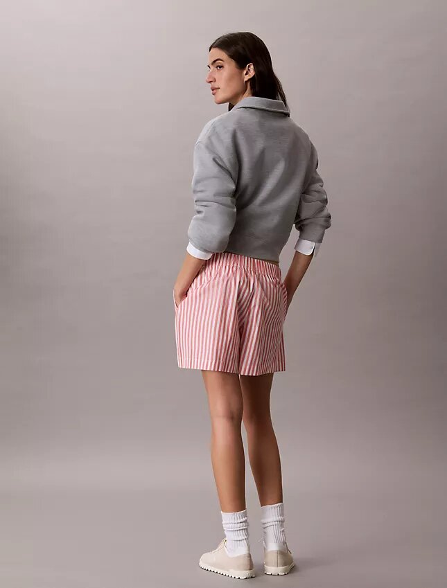 Short rayé en popeline de coton Short rayé en popeline de coton
