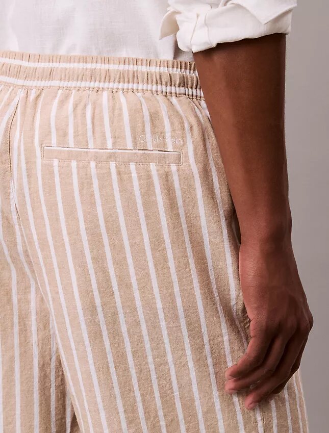 Short à rayures en mélange de lin Short à rayures en mélange de lin