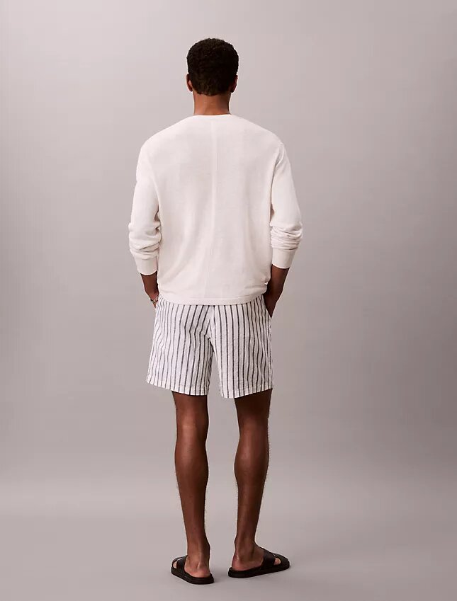Short à rayures en mélange de lin Short à rayures en mélange de lin