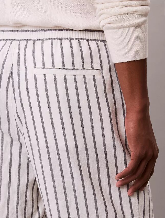 Short à rayures en mélange de lin Short à rayures en mélange de lin